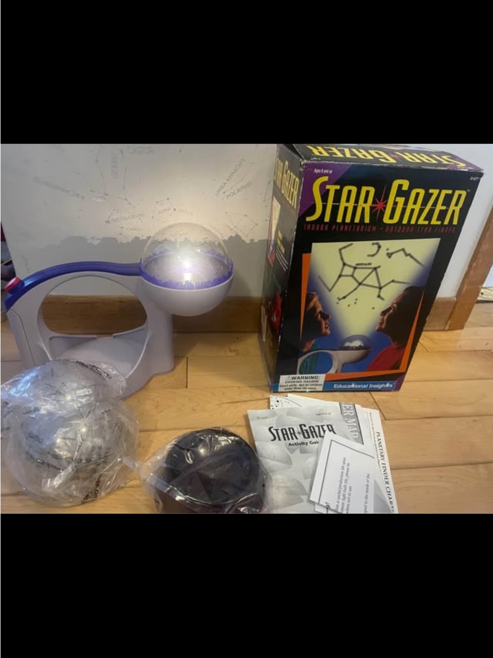 Vintage 1994 Star Gazer Constellation Projector - White and Purple. With box